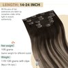 Ugeat 24 Inch Jet Black Hair Extensions Clip in Remy Human Hair Long Straight Real Human Hair Clip in Extensions Full Head Set for Black Women 7pcs 135g