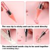 Kaychan Rhinestone Picker Tool 2 Acrylic Handle Rhinestones Applicator Dual-Ended DIY Nail Art Tool with 4 Extra Wax Tips and 1 Tweezer