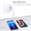 USB Wall Charger, Pofesun 2-Pack Dual Port USB Cube Power Adapter Quick Charging 3.0 Charger Plug QC3.0 Charging Block Box Brick for iPhone 15 14 13 12 11 Pro Max, Galaxy S23 S22 Note 20,Pixel-White