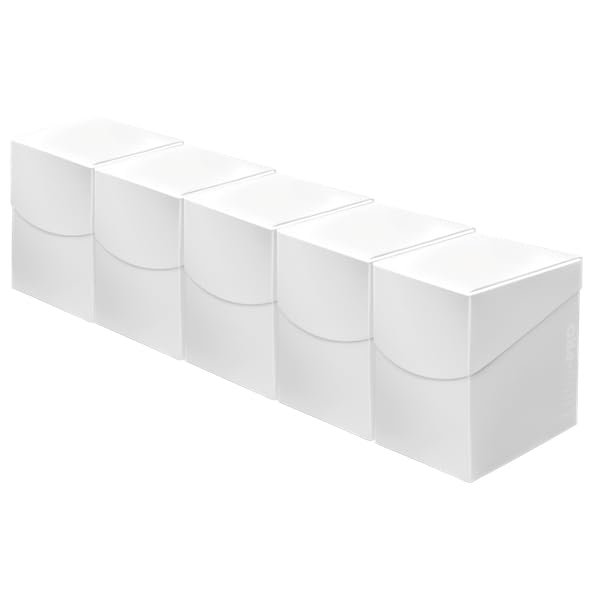 Ultra Pro - 100+ Arctic White Eclipse Card Deck Box Set of 5 - Protect & Store Valuable Cards, Deck Box for Pokemon/Magic/YuGiOh Collectible Cards, Baseball Cards, Sports Cards, Durable Deck Box