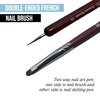 NEVI USA 2-Piece Sable Brush Set: Professional Acrylic French Manicure Clean-up Brush and Bend Nail Dotting Pen | Essential Tools for Precision Nail Art and Clean Cuticles (#12)