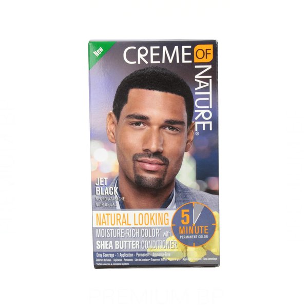 Creme of Nature Natural Looking Moisture-Rich Color with Shea Butter Conditioner, Jet Black, 1 Application