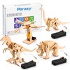 Poraxy 4 Pack Dinosaur Toys for Kids 8-12, STEM Kits, Boys Toys Age 8-10, 3D Wooden Puzzle Robotic Model, Educational Science Building Projects Crafts, Gifts for Boys Girls 8 9 10 11 12 13 Years Old