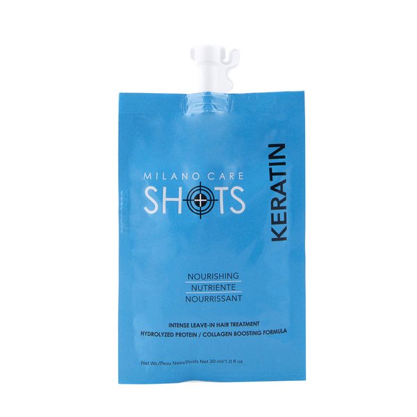 Milano Care Shots – Keratin Mask – Nourishing Collagen Hair Treatment – Hydrating Deep Conditioner for Dry or Damaged Hair – Leave-In Protein Mask, 2x1-1 fl oz Packet