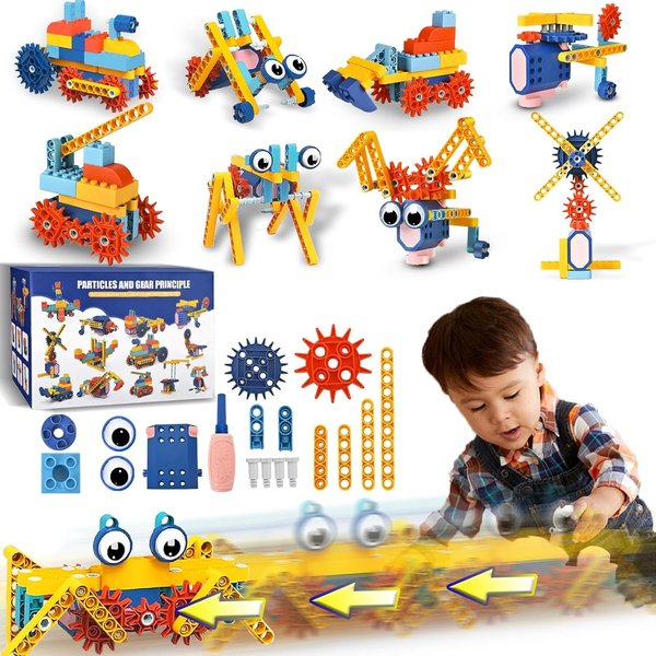 Building Block STEM Toys in Action for Boys 3 4 5 6 7 8 Year Old Ages, Christmas Stocking Stuffer for Kids Boys Construction Engineering Robot Toy Learning Activities Games Birthday Gifts for Kids