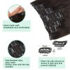 GOO GOO Clip in Hair Extensions Real Human Hair, 24inch 120g 7Pcs, 2 Dark Brown, Remy Human Hair Extensions Clip ins for Women, Natural Human Hair