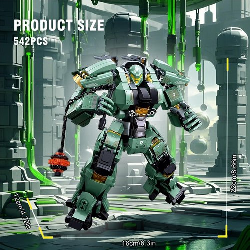 DAHONPA Guerrilla Transforming Mech Robot Building Blocks Set (542+ Pieces),Destroy City Mecha Model Kit, Cool Warrior Robots Toys for Adults and Kids Christmas Birthday Gift