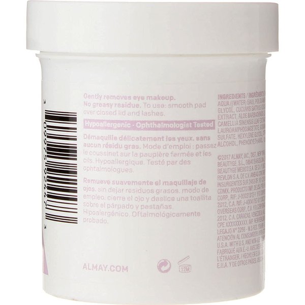 Almay Eye Makeup Remover Pads, Oil Free, Pack Of 2(80 pads each)