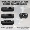 Sporthfish Exhaust Hangers Rubber Muffler Hanger 4 Holes Adjustable Universal Insulator Bushing Shock Absorber Bracket for Car Truck SUV, 2PCS Black 0.47 Inch