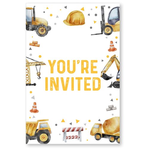 Soiceu Construction Birthday Party Invitations with Envelopes Set of 20 Construction Dump Truck Boy Birthday Party Invites Fill in Blank