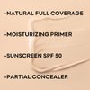 Makeup Foundation, 4-In-1 Foundation - Broad Spectrum SPF 50+ Sunscreen & Tinted Moisturizer & Concealer & Lightweight Flawless Coverage Foundation, Classic Ivory, 1.7 FL OZ