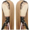 Glueless Lace Front Human Hair Wigs with Baby Hair Pre Plucked with Bleached Knots Dark Roots Ombre 1B/27 Straight Remy Brazilian Free Part 150% Density 13x4 Deep Hairline Soft Lace Wigs 20 Inch