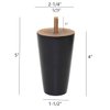 WEICHUAN Black Round Solid Wood Replacement Sofa Couch Chair Ottoman Loveseat Coffee Table Cabinet Furniture Wood Legs Wood Furniture Legs(4" Set of 4)