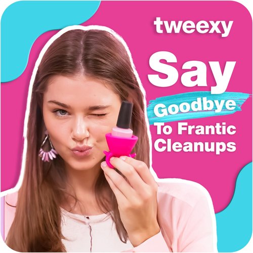 Tweexy Wearable Nail Polish Holder Ring - Ideal Gift for Teenage Girls - Nail Polish Holder Stand for Manicure & Pedicure, Fingernail Painting - Nail Polish Accessories (Bonbon pink)