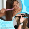7 Pieces Hair Braiding Tools Magnetic Pin Wristband and 2 Pieces Stainless Steel Pintail Rat Tail Comb with 4 Pieces Wide Teeth Alligator Sectioning Hair Clip for Hair Braid Tool(Vivid Colors)