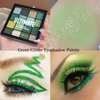 St Patricks Day Green Eyeshadow Palette, 16 Colors Green Glitter Matte Eyeshadow Makeup Palette,Forest Green Yellow Colorful Eye Shadow Plattet Highly Pigmented Waterproof Dark Eyeshadow Pallete