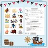 PARTYWIND 34 Styles Pirate Birthday Party Supplies, Glow + Metallic Glitter Pirate Temporary Tattoos for Kids Party Favors Decorations, Pirate Tattoo Stickers Accessories Games for Boys and Girls