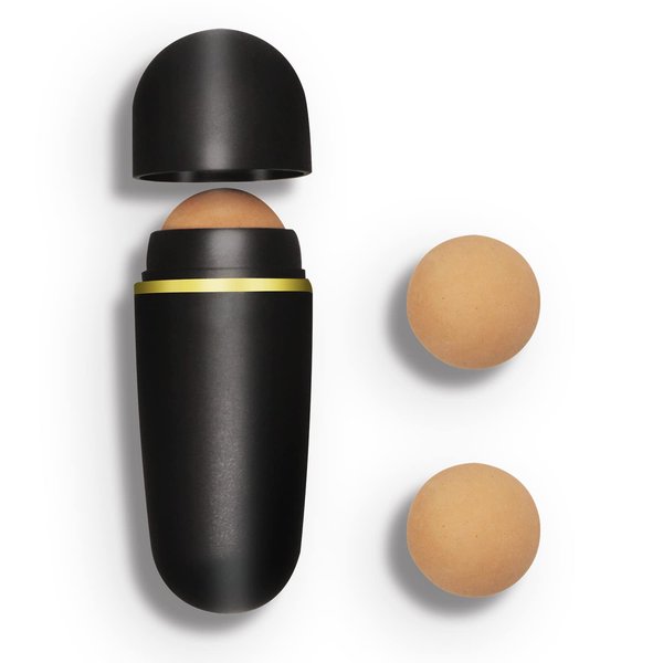 Lazzybeauty Oil-absorbing Volcanic Roller, with Two Oil-Resistant Face Roller Balls, Oil Control On-the-Go, Reusable Portable Stone Roller for Travel, At-home, Remove Excess Shiny, Instant Results