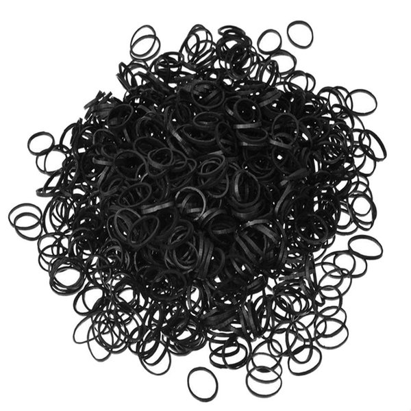 1000 Pcs Black Rubber Band, Elastic Hair Rope Ties Holder Rubber Band Women Girls Bind Ponytail Elastics