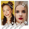 FOMIYES 10pcs Metal Snap Hair Clips, Punk Hairpins, Silver Heart Crosses Pendant Hair Barrettes, Thick Thin Hair Accessories Hip Hop Hair for Women Girls