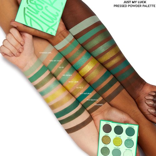 Colourpop Just My Luck Green Eyeshadow Palette - Green & Neutral Eyeshadow Palette with Matte & Metallic Finishes - High-Pigment Eye Makeup with a Long-Wearing Formula (0.3 oz)