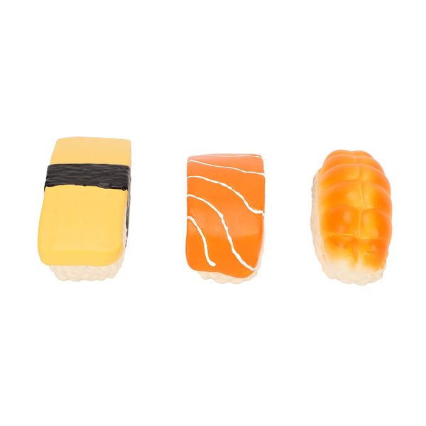 Yunnyp 3Pcs Simulation Sushi Dog Toy Washable Simulation Sushi Shape Soft Latex Dog Squeaky Food Toys for Small and Medium Dogs