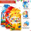 Bulyoou 60 Pcs Building Block Bags Building Blocks Birthday Bags Plastic Bricks Party Favor Bag Bricks Drawstring Candy Bag Bricks Goodie Bag Treat Bag for Gift Birthday Classroom Party Supplies