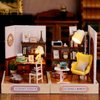 TuKIIE DIY Miniature Dollhouse Kit with Furniture, 1:24 Scale Creative Room Mini Wooden Christmas Doll House Plus Dust Proof for Kids Teens Adults(Leisurely Moment)