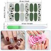 224 Pieces 16 Sheets Full Nail Wraps Nail Polish Stripes Nail Design Polish Stickers Self-Adhesive Nail Design Decals with Nail File Manicure Kit for Women Girls DIY Nail Design (Fresh Floral Series)