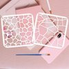 FINGERINSPIRE 4PCS Stone Grain Stencils for Painting with Brush 5.9x5.9inch Reusable Irregular Pattern Template Hollowed Wall Art Stencil Plastic PET Daily Theme Template for Furniture Decoration