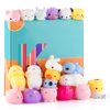 KUUQA 20 Pcs Squishies Squeeze Animal Toys Cat Rabbit Panda Stress Relief Toys Easter Egg Fillers Kids Birthday Party Favors Goodie Bag Stuffers