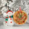 Vegan Truffle Pizza Christmas Ornaments Personalized Christmas Ornaments 2023 Funny Food Christmas Tree Ornaments Hanging Ornaments Holiday Christmas Keepsake New Year Gifts, 3 Inch