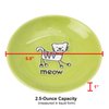 PetRageous 11036 Silly Kitty Dishwasher and Microwave Stoneware Cat Saucer 5-Inch Diameter 2.5-Ounce Capacity for Wet or Dry Cat Food Great For All Cats, Lime Green