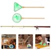 Miniature Fishing Rod 1Set of Miniature Fish Rod Fishing Net Mini House Fishing Rod Models for 1:12 Dollhouse Garden Beach Pond Accessories（Green） Dollhouse Min Fishing Pole