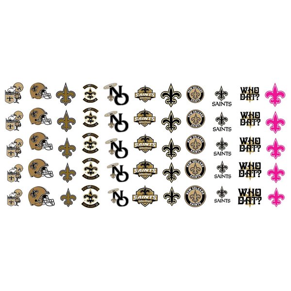Sports Team for Who Dat New Orleans Waterslide Football Nail Art Decals - Salon Quality!