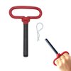 X-Haibei Head Towing Hitch Pin and Clip 5/8 x 4 inch for Trailer, Tractor Truck, Towing Cargo, Receiver Hitch Pin, Red Handle, 2 Pack