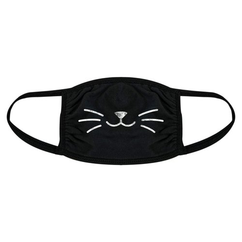 Cat Whiskers Face Mask Funny Pet Kitty Lover Novelty Nose And Mouth Covering Funny Masks for Adults Funny Cat Novelty Masks for Adults Black 2 Pack