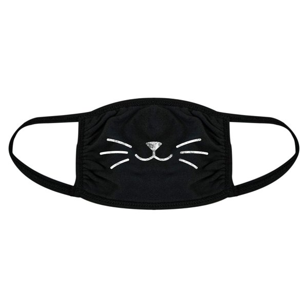 Cat Whiskers Face Mask Funny Pet Kitty Lover Novelty Nose And Mouth Covering Funny Masks for Adults Funny Cat Novelty Masks for Adults Black 2 Pack