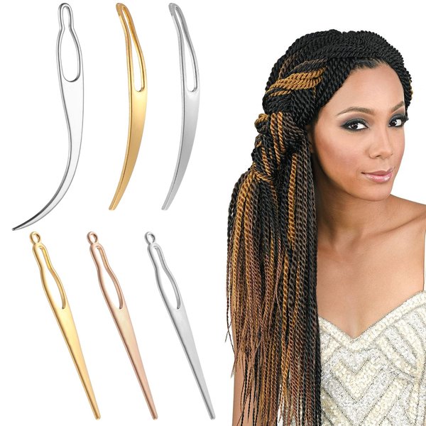 Bewudy 6 Pcs Interlocking Tool for Locs, Interlocking Dreadlock Tool, Sisterlock Retighten Tool, Crochet Needle for Maintaining Your Dreadlocks Hair Extensions Styling Tools