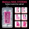 XXL Square Nail Tips, Melous 120 PCS Full Cover Stright Clear False Nail Tips Gel x Nail Tips Gel Nail Tips