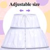 Jiuguva Girls' 3 Hoops Petticoat Full Slip Crinoline Skirt Ball Gown Petticoat Skirt Toddler Underskirt Slip for Girls (4-5 Years) White