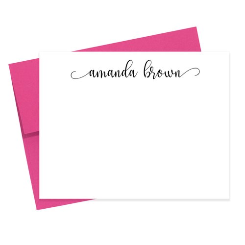 Personalized Calligraphy Stationary, Custom Thank you Note Card with Envelopes, Personalized Stationery Set