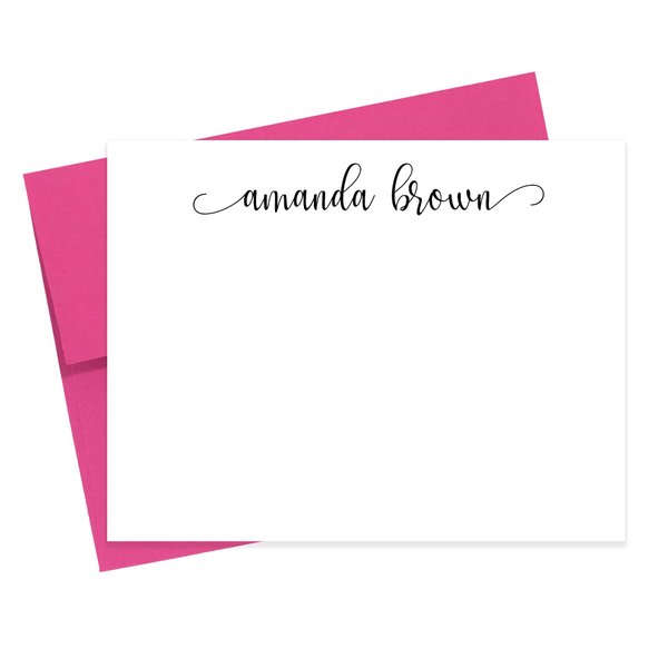 Personalized Calligraphy Stationary, Custom Thank you Note Card with Envelopes, Personalized Stationery Set
