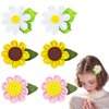 3 Pairs of Little Girl Hair Clips Bows Sunflower Hair Clips Daisy Hair Bow Flower Tiny Hair Clips Alligator Clips for Infant Little Girls Teens Thick Fine Hair 3 Designs