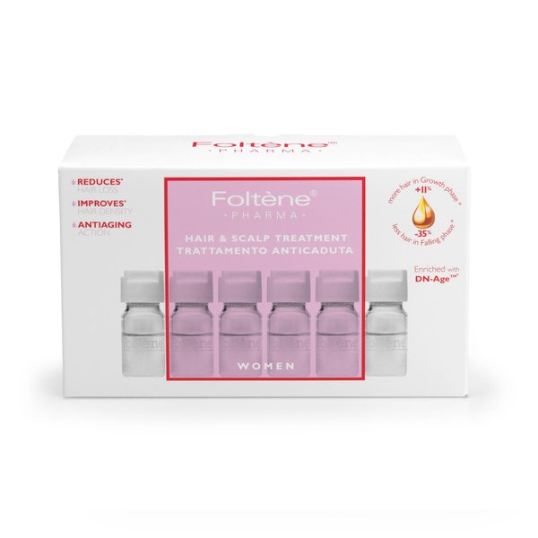 FOLTENE Hair & Scalp Treatment for Women (New Packaging) – Tricalgoxyl Hair Loss Solution for Thicker, Stronger Locks – Revolutionary Hair Growth Formula (12 Vials)