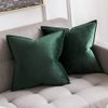 MIULEE Pack of 2 Decorative Velvet Throw Pillow Cover Soft Army Green Pillow Cover Solid Square Cushion Case for Sofa Bedroom Car 18x 18 Inch 45x 45cm