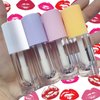 Qeuly 4Pcs Empty Lip Gloss Tubes, 6ml Clear Lip Gloss Tubes with Wand, Plastic Lip Balm Gloss Containers for DIY Makeup Lipgloss Making Kit (D25xH86mm) (colorful)