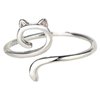 Yarn Ring Cat Kitty Ears Adjustable Size Crochet Ring Beginner Knitting Crocheting Gift Crochet Tension Regulator Tool Finger Ring Gift Toothless Rings (Silver, One Size)