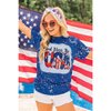 mokkia 4th of July Headband for Women American Flag Star Knotted Headbands Red White and Blue Rhinestone Crystal Top Knot Headbands Patriotic 4th of July Accessories Party Favors (American Flag A)