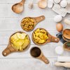 Lyellfe Set of 4 Acacia Wood Measuring Cups, Stackable Kitchen Measure Tool with Handle, Baking and Cooking Measuring Set, Handcrafted with Polish Finish, 4 Size